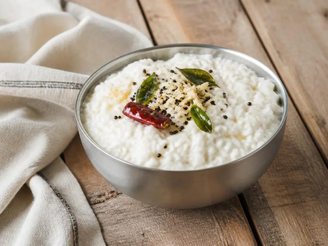 Curd Rice — Creamy South Indian curd rice with mustard seeds and curry leaves