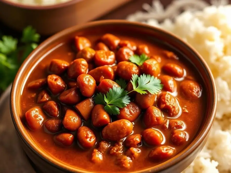Rajma Masala — Rajma kidney bean curry with rice