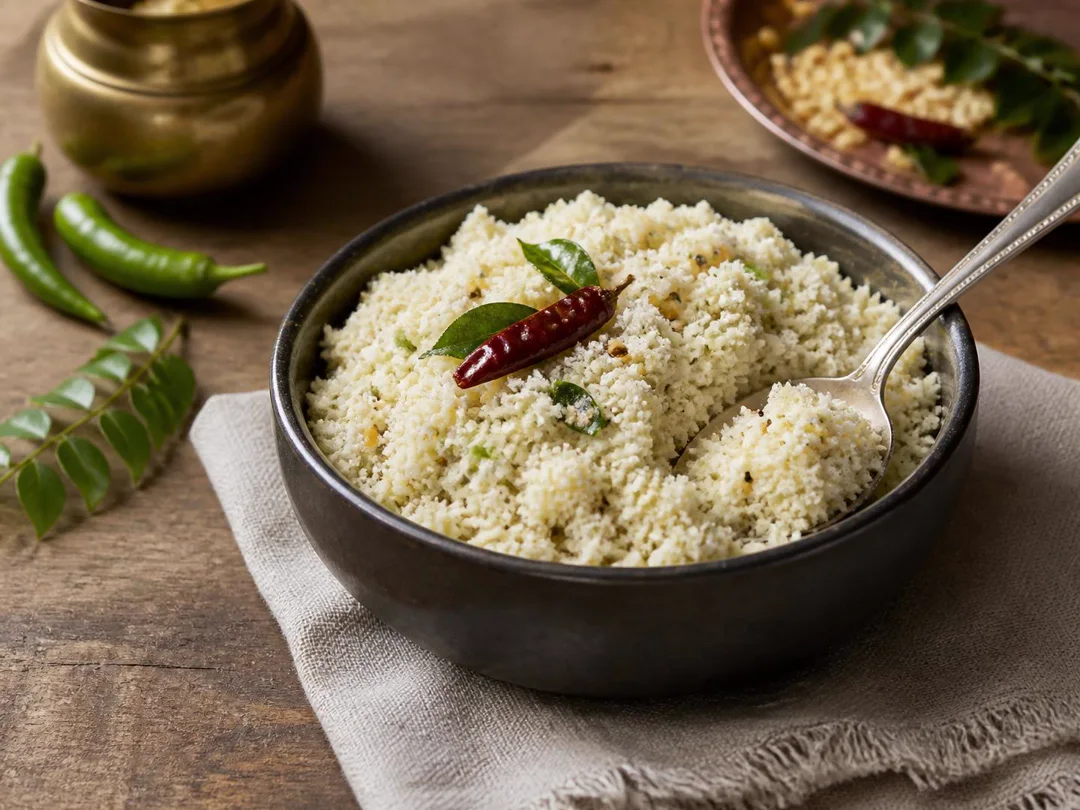 Dry Coconut Chutney — Coarse dry Andhra coconut chutney with mustard, lentils and curry leaves